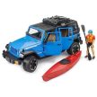 Bruder Jeep Wrangler Rubicon Unlimited s kajakom a figúrka - KP HRAČKA