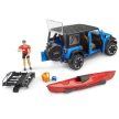 Bruder Jeep Wrangler Rubicon Unlimited s kajakom a figúrka - KP HRAČKA