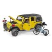 Bruder Jeep Wrangler Rubicon Unlimited s horským bicyklom a cyklistom - KP HRAČKA