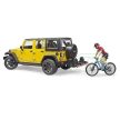 Bruder Jeep Wrangler Rubicon Unlimited s horským bicyklom a cyklistom - KP HRAČKA