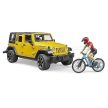 Bruder Jeep Wrangler Rubicon Unlimited s horským bicyklom a cyklistom - KP HRAČKA