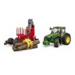 Bruder John Deere 7R 350 traktor s lesníckym prívesom a 4 kmene - KP HRAČKA