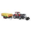 Bruder CASE IH Optum 300 CVX s čelným nakladačom a prepravníkom balíkov - KP HRAČKA
