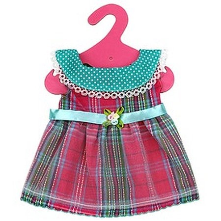 Kockované detské oblečenie s golierom - 41 cm - KP HRAČKA