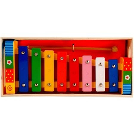 Farebný drevený xylofón - 17 cm - KP HRAČKA