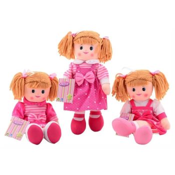 Johntoy Baby Rose mäkká látková bábika s vrkočmi v troch variantoch - KP HRAČKA