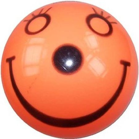 Usmievavá lakovaná gumená guľa - oranžová 22 cm - KP HRAČKA