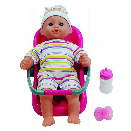 Bábika so zaspávacími očami v detskej sedačke so 16 zvukmi bábätka - 30 cm - KP HRAČKA