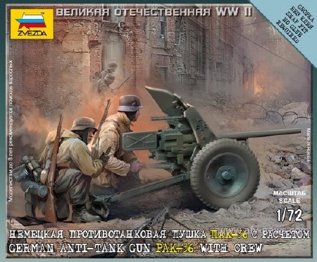 Zvezda German Anti-Tank Gun PAK-36 with Crew 1:72 - KP HRAČKA
