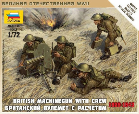 Zvezda British Machine Gun wcrew 1939-42 1:72 - KP HRAČKA