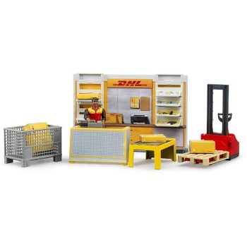 Bruder Bworld DHL pobočka s paletovým vozíkom a figúrkou - KP HRAČKA