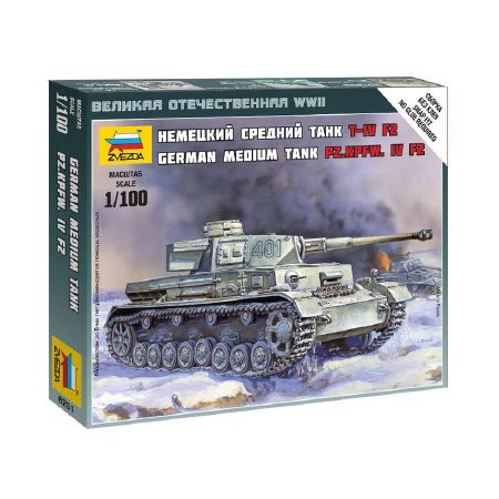 Zvezda German Medium Tank Pz.Kpfw. IV F2 1:100 - KP HRAČKA