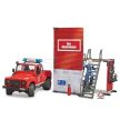 Bruder Bworld hasičská stanica s Land Rover Defender hasičským autom - KP HRAČKA