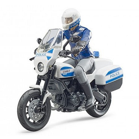 Bruder Bworld Scrambler Ducati Policajný motor s policajtom - KP HRAČKA