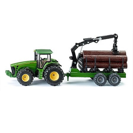 SIKU John Deere 8430 traktor s prívesom na prepravu guľatiny - KP HRAČKA
