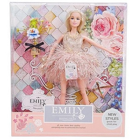 Módna bábika Emily s doplnkami 30 cm kvet - KP HRAČKA