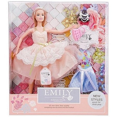Módna bábika Emily s doplnkami 30 cm šaty - KP HRAČKA
