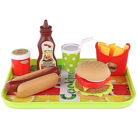 Potravinová súprava hamburger hotdog 8 kusov - KP HRAČKA