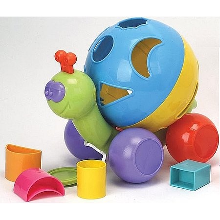 Ťahateľný slimák vyhľadávač tvarov detská hračka - KP HRAČKA