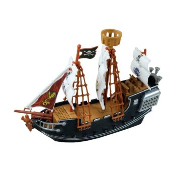 Plastová pirátska loď - 25 cm s pirátskymi plachtami a delami - KP HRAČKA