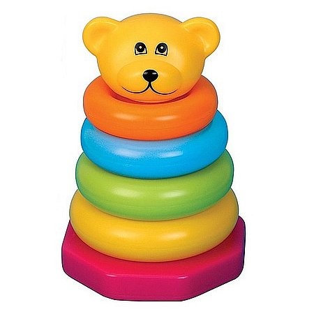 Medveď prsteň pyramída detská hračka - KP HRAČKA